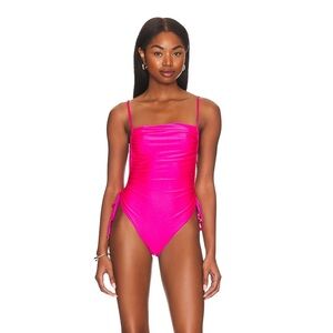 Lover and Friends Call Me Up One Piece in Hot Pink NWT